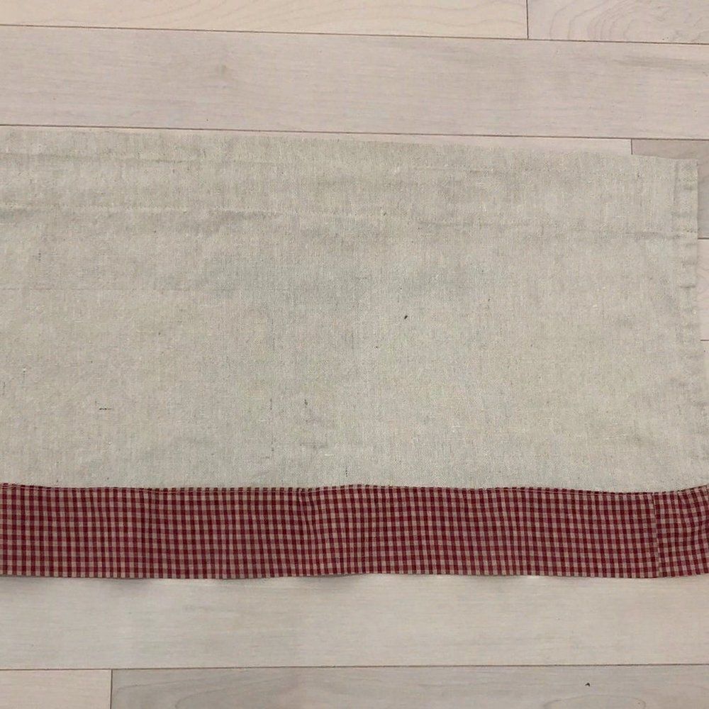 Country Farmhouse Muslin Window Valance 124" x 14" Vintage